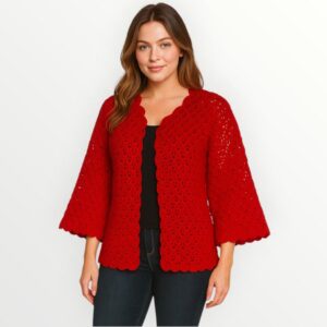 Hand Knitted Woolen Cardigan for Women