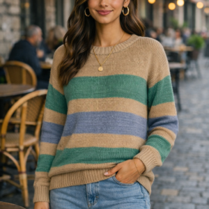 KNY-25 # 32 Stripe sweater  50% wool, 25% Alpaca, 25% Viscose