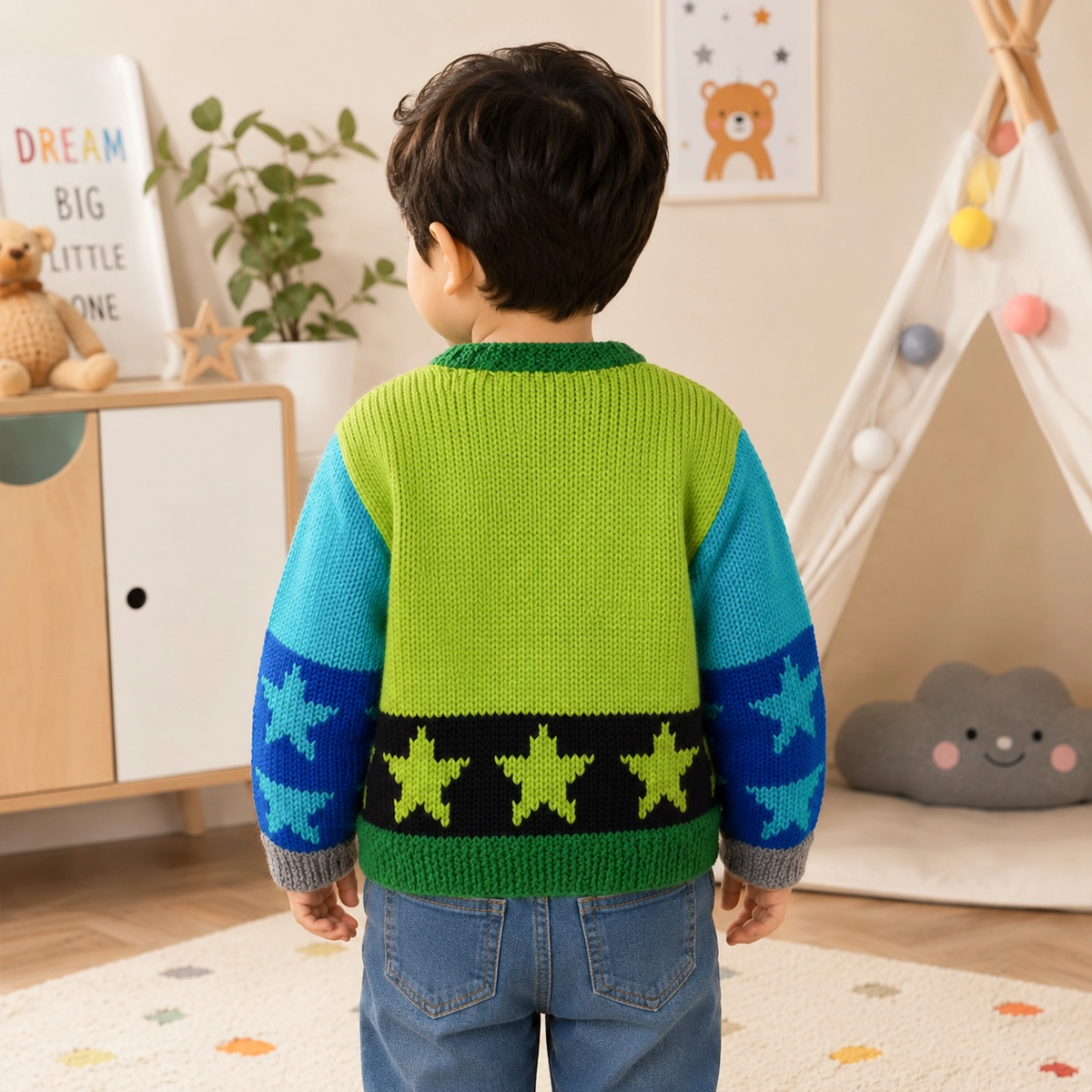 STAR CREW CHILD SWEATER GREEN - Image 2