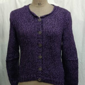 Deep Purple Knit Cardigan on Mannequin